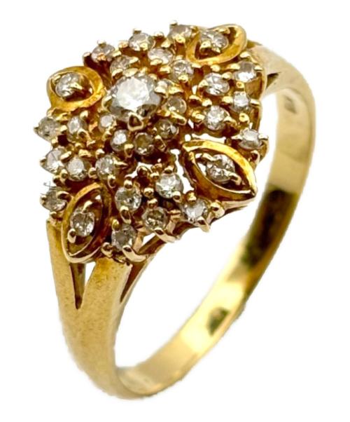 NO BRAND（ノーブランド）NO BRAND (ノーブランド) Cluster Cocktail Flower Ring クラスター カクテルフラワーリング/K18YG サイズ:13号の古着・服飾アイテム