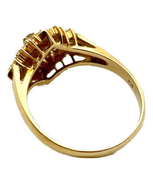 NO BRAND（ノーブランド）NO BRAND (ノーブランド) Cluster Cocktail Flower Ring クラスター カクテルフラワーリング/K18YG サイズ:13号の古着・服飾アイテム