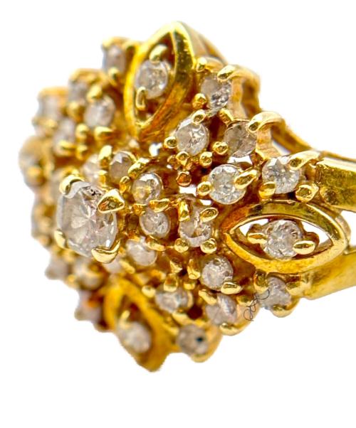 NO BRAND（ノーブランド）NO BRAND (ノーブランド) Cluster Cocktail Flower Ring クラスター カクテルフラワーリング/K18YG サイズ:13号の古着・服飾アイテム