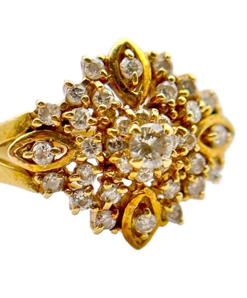 NO BRAND（ノーブランド）NO BRAND (ノーブランド) Cluster Cocktail Flower Ring クラスター カクテルフラワーリング/K18YG サイズ:13号の古着・服飾アイテム