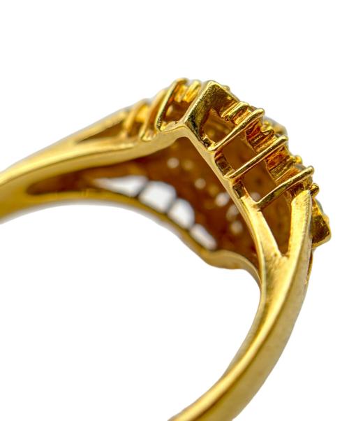 NO BRAND（ノーブランド）NO BRAND (ノーブランド) Cluster Cocktail Flower Ring クラスター カクテルフラワーリング/K18YG サイズ:13号の古着・服飾アイテム