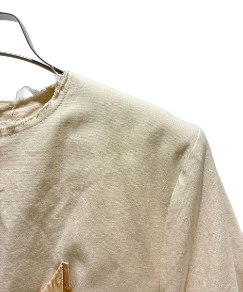 SPORT MAX（スポーツマックス）SPORT MAX (スポーツマックス) パッチワークノーカラーコート アイボリー サイズ:38 未使用品の古着・服飾アイテム