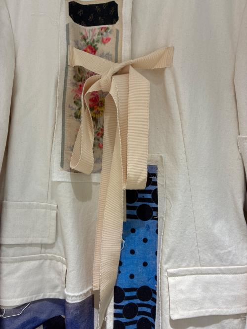 SPORT MAX（スポーツマックス）SPORT MAX (スポーツマックス) パッチワークノーカラーコート アイボリー サイズ:38 未使用品の古着・服飾アイテム