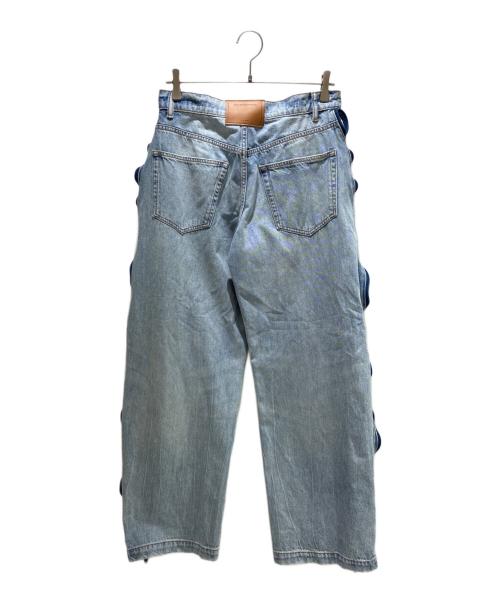 ALEXANDER WANG（アレキサンダー・ワン）ALEXANDER WANG (アレキサンダー・ワン) Mesh Curved Zipper Pant メッシュパネル ジーンズ 4DC3254882 スカイブルー サイズ:26の古着・服飾アイテム