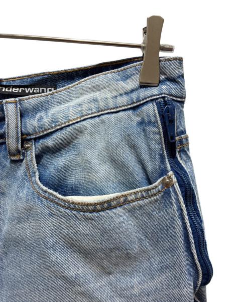 ALEXANDER WANG（アレキサンダー・ワン）ALEXANDER WANG (アレキサンダー・ワン) Mesh Curved Zipper Pant メッシュパネル ジーンズ 4DC3254882 スカイブルー サイズ:26の古着・服飾アイテム