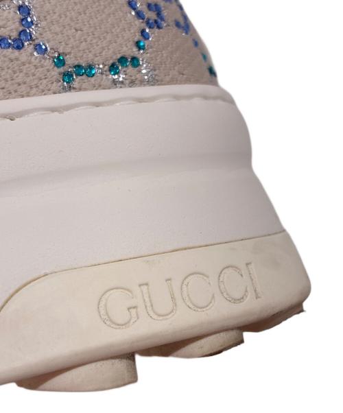 GUCCI（グッチ）GUCCI (グッチ) GG-embellished lace-up sneakers/GG装飾 レースアップスニーカー アイボリー サイズ:38の古着・服飾アイテム