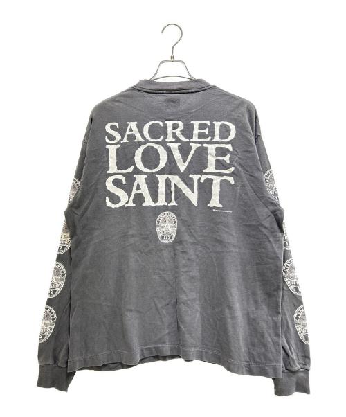 SAINT MICHAEL（セントマイケル）SAINT MICHAEL (セントマイケル) 25SS LS TEE / LOVE SAINT/ BLACK　SM-HR8-0000-033 グレー サイズ:Lの古着・服飾アイテム