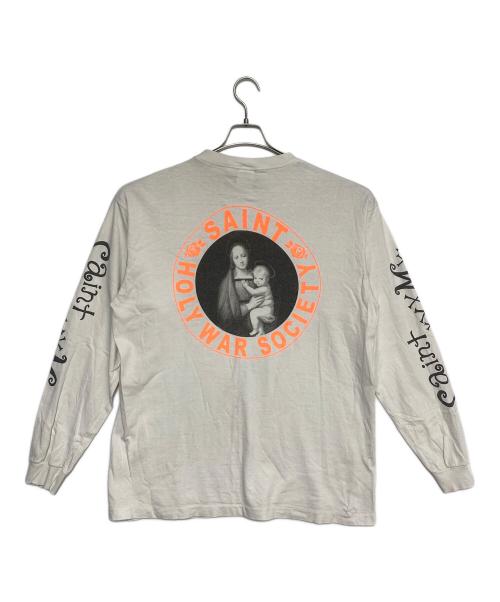 SAINT MICHAEL（セントマイケル）SAINT MICHAEL (セントマイケル) LS TEE/PINK HEART ホワイト サイズ:Lの古着・服飾アイテム