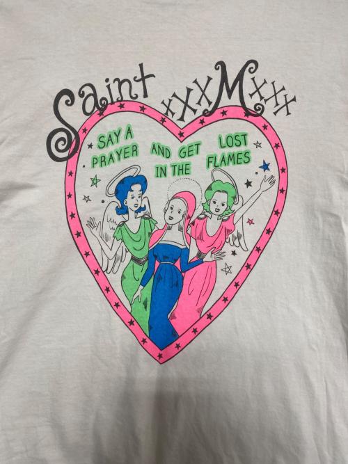 SAINT MICHAEL（セントマイケル）SAINT MICHAEL (セントマイケル) LS TEE/PINK HEART ホワイト サイズ:Lの古着・服飾アイテム