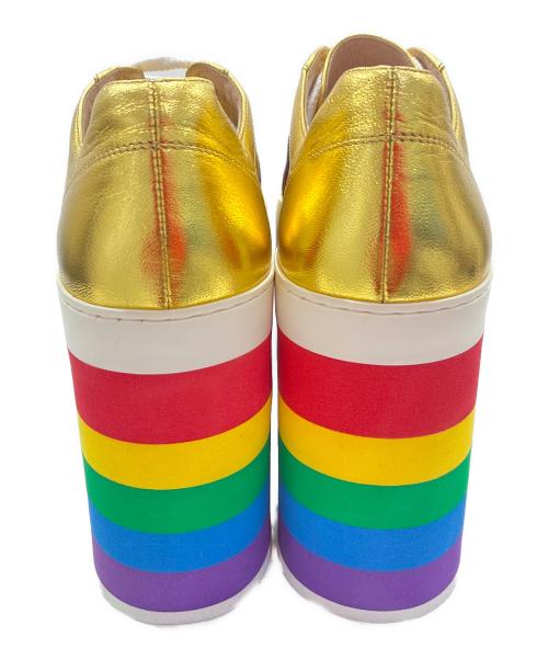 GUCCI（グッチ）GUCCI (グッチ) Wmns Peggy Platform/シェリーライン 厚底 レザー スニーカー レインボー サイズ:39の古着・服飾アイテム