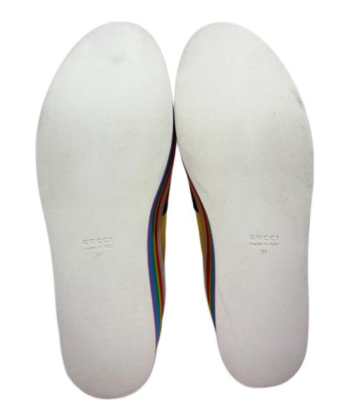 GUCCI（グッチ）GUCCI (グッチ) Wmns Peggy Platform/シェリーライン 厚底 レザー スニーカー レインボー サイズ:39の古着・服飾アイテム