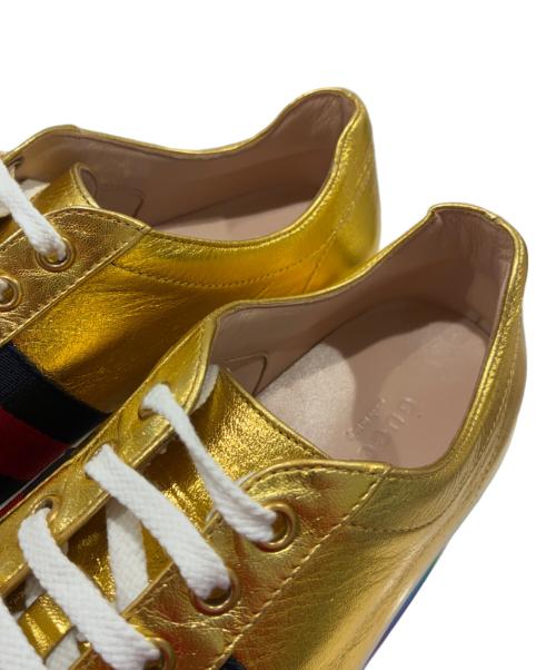 GUCCI（グッチ）GUCCI (グッチ) Wmns Peggy Platform/シェリーライン 厚底 レザー スニーカー レインボー サイズ:39の古着・服飾アイテム