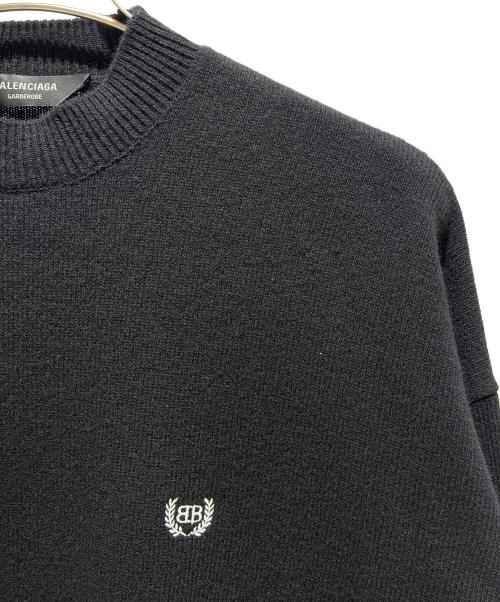 BALENCIAGA（バレンシアガ）BALENCIAGA (バレンシアガ) Garde-Robe Logo Knit ガルドローブ ロゴ ニット /818987 T1714 ブラック サイズ:S 未使用品の古着・服飾アイテム