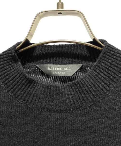 BALENCIAGA（バレンシアガ）BALENCIAGA (バレンシアガ) Garde-Robe Logo Knit ガルドローブ ロゴ ニット /818987 T1714 ブラック サイズ:S 未使用品の古着・服飾アイテム