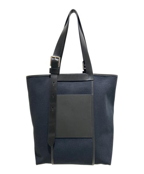 HERMES（エルメス）HERMES エトリヴィエール・ポケット27/Etriviere Pocket 27/ブルーマリン×ノワール/トワル・ゴエラン×ヴァッシュ・ハンター×ヴォー・スウィフト/シルバー金具/W刻印：2024年製 ブラック×ネイビー サイズ:27の古着・服飾アイテム