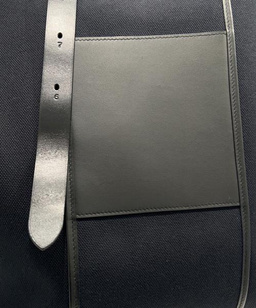 HERMES（エルメス）HERMES エトリヴィエール・ポケット27/Etriviere Pocket 27/ブルーマリン×ノワール/トワル・ゴエラン×ヴァッシュ・ハンター×ヴォー・スウィフト/シルバー金具/W刻印：2024年製 ブラック×ネイビー サイズ:27の古着・服飾アイテム