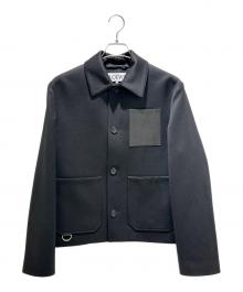 LOEWE（ロエベ）の古着「アナグラムレザーポケット シャツジャケット」｜ブラック