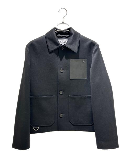 LOEWE（ロエベ）LOEWE (ロエベ) アナグラムレザーポケット シャツジャケット ブラック サイズ:42の古着・服飾アイテム
