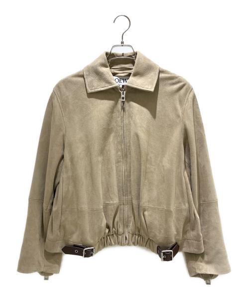 LOEWE（ロエベ）LOEWE (ロエベ) ゴートスキン ベルベットジャケット ベージュ サイズ:40の古着・服飾アイテム