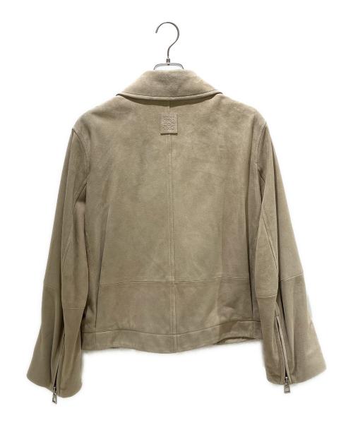 LOEWE（ロエベ）LOEWE (ロエベ) ゴートスキン ベルベットジャケット ベージュ サイズ:40の古着・服飾アイテム