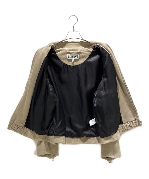 LOEWE（ロエベ）LOEWE (ロエベ) ゴートスキン ベルベットジャケット ベージュ サイズ:40の古着・服飾アイテム