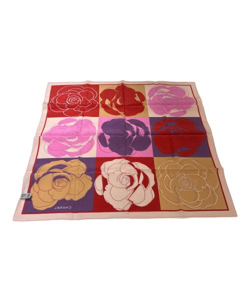 CHANEL（シャネル）CHANEL (シャネル) カメリアシルクスカーフ パープル×ピンク サイズ:56×56の古着・服飾アイテム