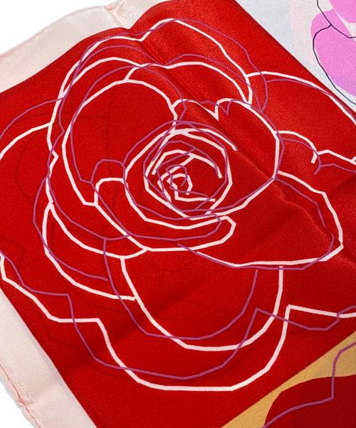 CHANEL（シャネル）CHANEL (シャネル) カメリアシルクスカーフ パープル×ピンク サイズ:56×56の古着・服飾アイテム