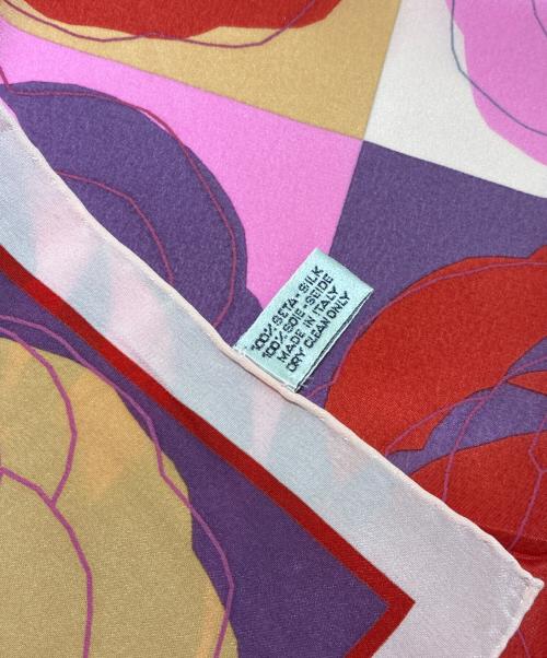 CHANEL（シャネル）CHANEL (シャネル) カメリアシルクスカーフ パープル×ピンク サイズ:56×56の古着・服飾アイテム