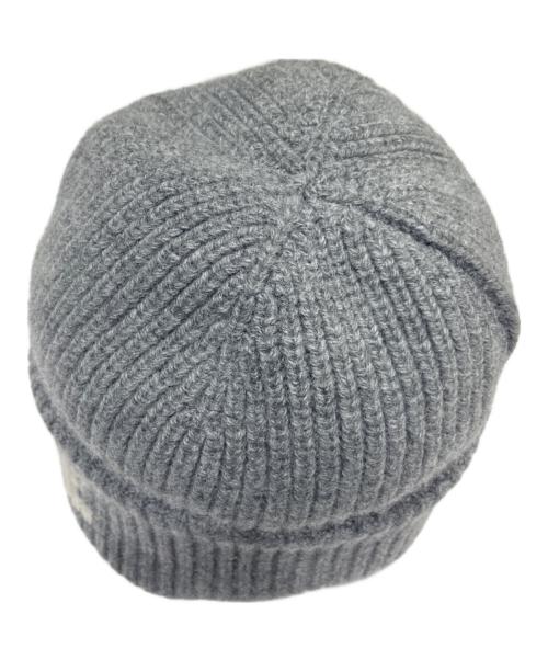 CELINE（セリーヌ）CELINE (セリーヌ) カシミヤ混ウール ロゴ リブ ニットキャップ グレー サイズ:ワンサイズ/フリーサイズの古着・服飾アイテム