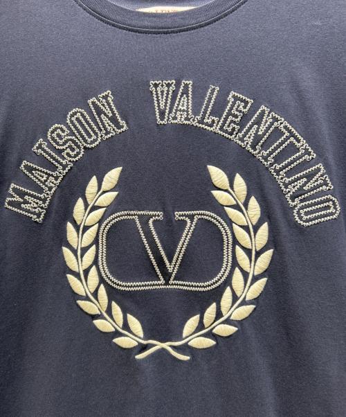 VALENTINO（ヴァレンティノ）VALENTINO (ヴァレンティノ) Laurel Embroidery Logo T-shirt/ローレルエンブイダリーTシャツ/1B3MG19G7GRNB4 ネイビー サイズ:XSの古着・服飾アイテム