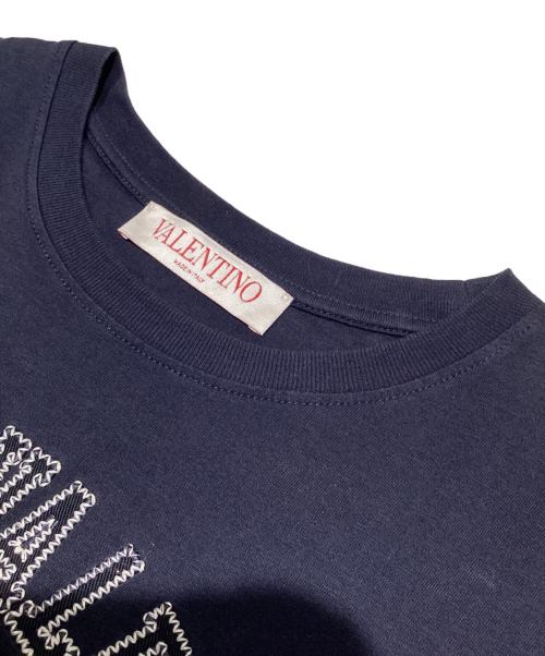 VALENTINO（ヴァレンティノ）VALENTINO (ヴァレンティノ) Laurel Embroidery Logo T-shirt/ローレルエンブイダリーTシャツ/1B3MG19G7GRNB4 ネイビー サイズ:XSの古着・服飾アイテム