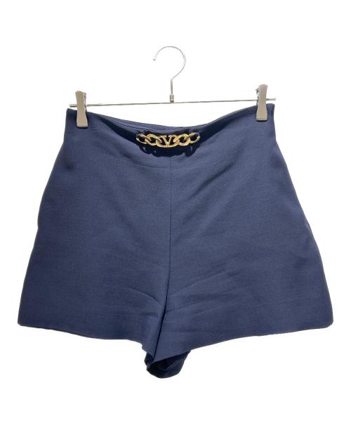 VALENTINO（ヴァレンティノ）VALENTINO (ヴァレンティノ) ロゴチェーンショートパンツ　1B3RF2351CF ネイビー サイズ:42の古着・服飾アイテム