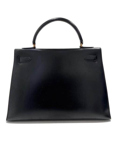 HERMES（エルメス）HERMES (エルメス) ケリー32外縫い/ボックスカーフ/ゴールド金具/〇O刻印/Kelly32 Sellier ブラック×ゴールド サイズ:32の古着・服飾アイテム