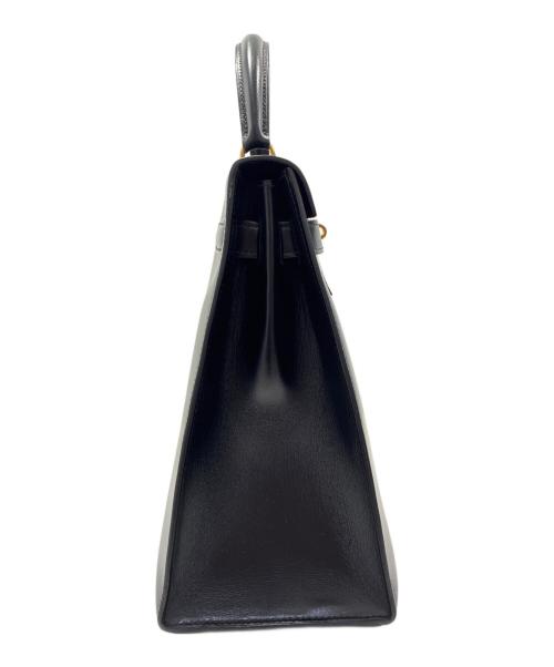 HERMES（エルメス）HERMES (エルメス) ケリー32外縫い/ボックスカーフ/ゴールド金具/〇O刻印/Kelly32 Sellier ブラック×ゴールド サイズ:32の古着・服飾アイテム