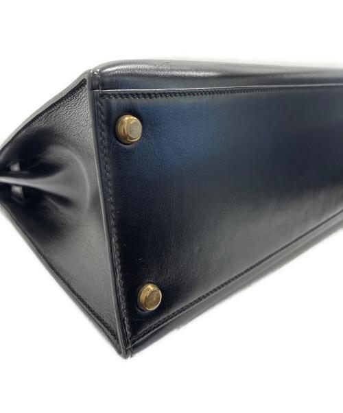HERMES（エルメス）HERMES (エルメス) ケリー32外縫い/ボックスカーフ/ゴールド金具/〇O刻印/Kelly32 Sellier ブラック×ゴールド サイズ:32の古着・服飾アイテム