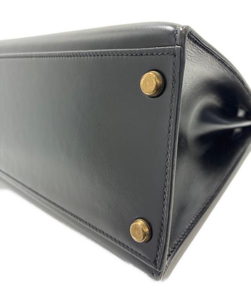 HERMES（エルメス）HERMES (エルメス) ケリー32外縫い/ボックスカーフ/ゴールド金具/〇O刻印/Kelly32 Sellier ブラック×ゴールド サイズ:32の古着・服飾アイテム