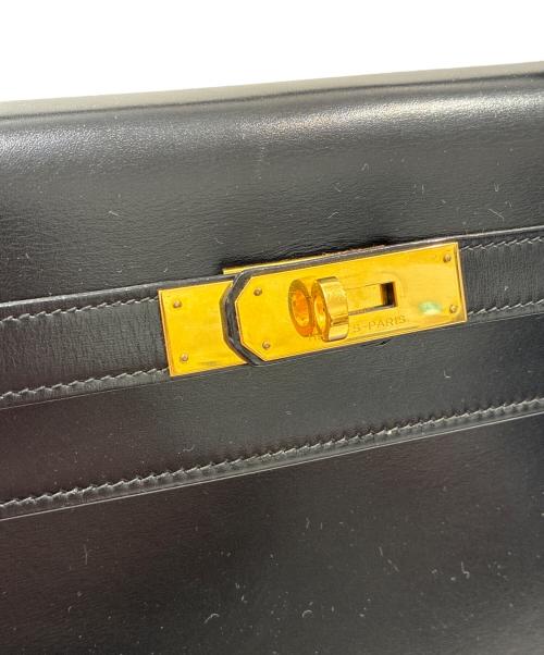 HERMES（エルメス）HERMES (エルメス) ケリー32外縫い/ボックスカーフ/ゴールド金具/〇O刻印/Kelly32 Sellier ブラック×ゴールド サイズ:32の古着・服飾アイテム