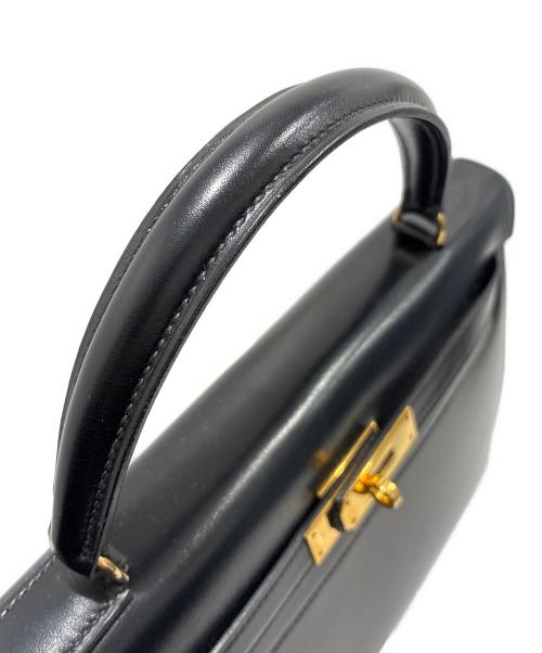 HERMES（エルメス）HERMES (エルメス) ケリー32外縫い/ボックスカーフ/ゴールド金具/〇O刻印/Kelly32 Sellier ブラック×ゴールド サイズ:32の古着・服飾アイテム