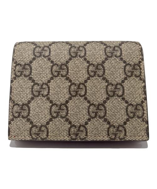 GUCCI（グッチ）GUCCI (グッチ) GGスプリーム チェリー コンパクトウォレット ベージュの古着・服飾アイテム