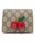 GUCCI（グッチ）の古着「GGスプリーム チェリー コンパクトウォレット」｜ベージュ