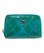 CHANELシャネル）の古着「マトラッセラウンドジップコインパース」｜スカイブルー