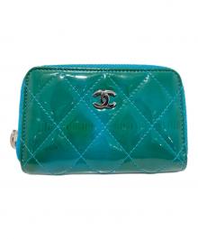 CHANEL（シャネル）の古着「マトラッセラウンドジップコインパース」｜スカイブルー