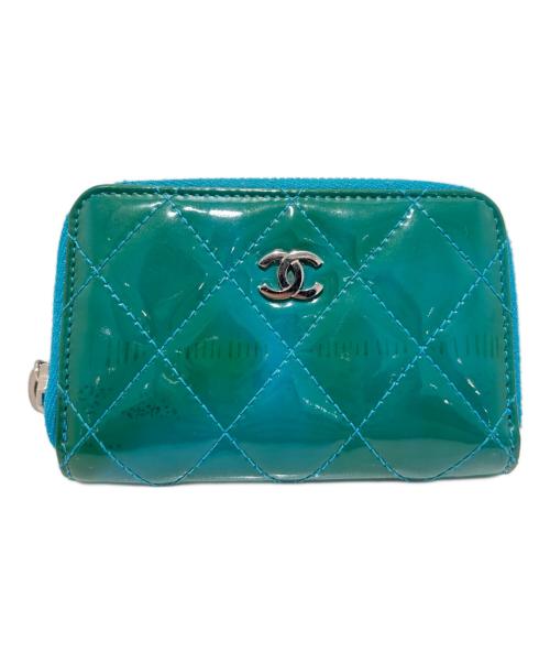 CHANEL（シャネル）CHANEL (シャネル) マトラッセラウンドジップコインパース スカイブルーの古着・服飾アイテム