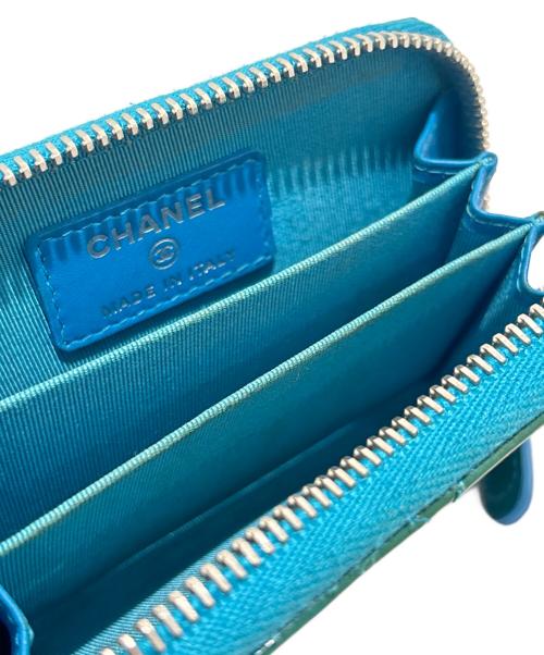 CHANEL（シャネル）CHANEL (シャネル) マトラッセラウンドジップコインパース スカイブルーの古着・服飾アイテム
