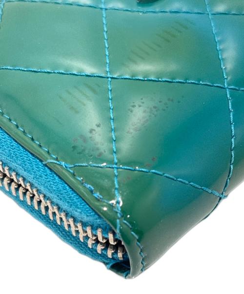 CHANEL（シャネル）CHANEL (シャネル) マトラッセラウンドジップコインパース スカイブルーの古着・服飾アイテム