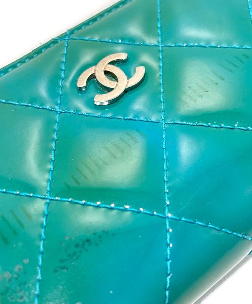 CHANEL（シャネル）CHANEL (シャネル) マトラッセラウンドジップコインパース スカイブルーの古着・服飾アイテム