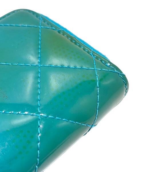 CHANEL（シャネル）CHANEL (シャネル) マトラッセラウンドジップコインパース スカイブルーの古着・服飾アイテム