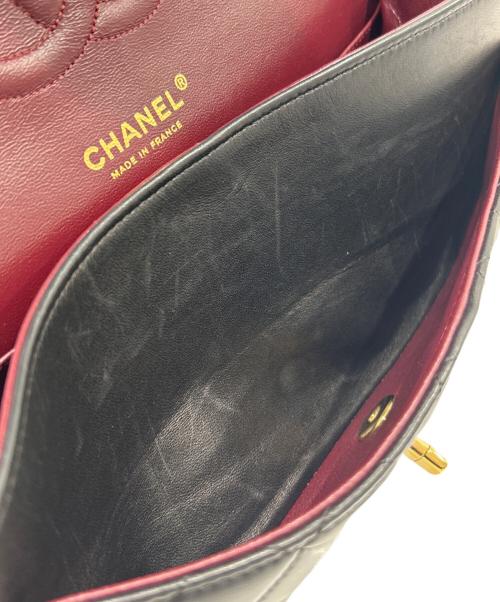 CHANEL（シャネル）CHANEL (シャネル) Matelassé 25 Double Flap Chain Shoulder Bag/マトラッセ25 Wフラップチェーンショルダーバッグ ブラック/G金具 サイズ:25の古着・服飾アイテム