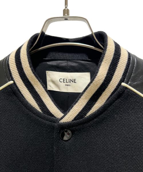 CELINE（セリーヌ）CELINE (セリーヌ) クラシック テディジャケット / テクスチャード加工ウール 2V56D896C ブラック×アイボリー サイズ:44の古着・服飾アイテム