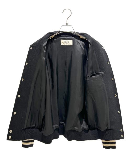 CELINE（セリーヌ）CELINE (セリーヌ) クラシック テディジャケット / テクスチャード加工ウール 2V56D896C ブラック×アイボリー サイズ:44の古着・服飾アイテム